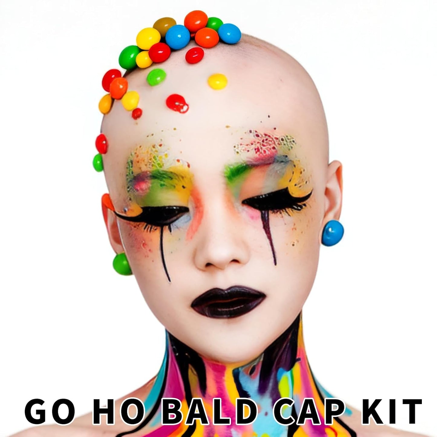 Halloween Bald Cap SFX Kit - 8-Piece Professional Makeup Set with Latex, Adhesive & Flesh Palette | Perfect for Costume Parties