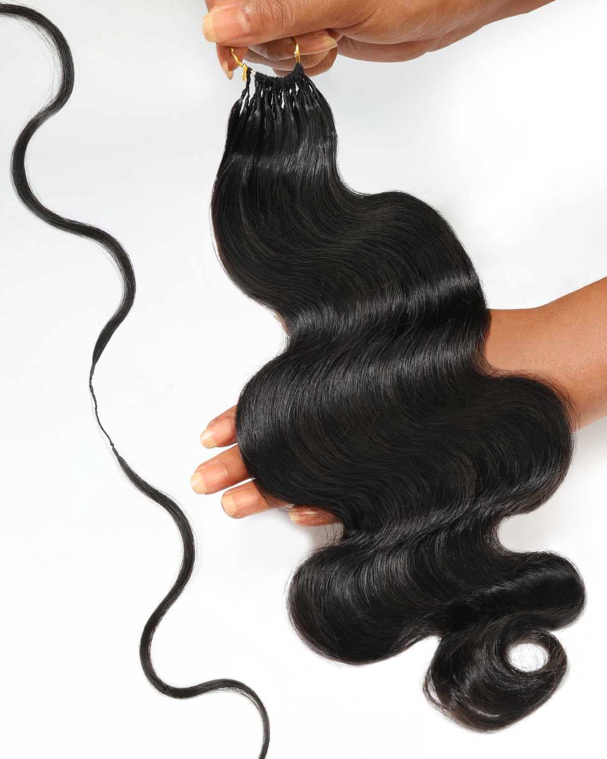 BEEOS Body Wave Remy Human Crochet Hair, Pre-Separated Knotless Feather Crochet Hair for Black Women, Miracle Knots Natural Black 1 PCS 25 Strands 22 Inch