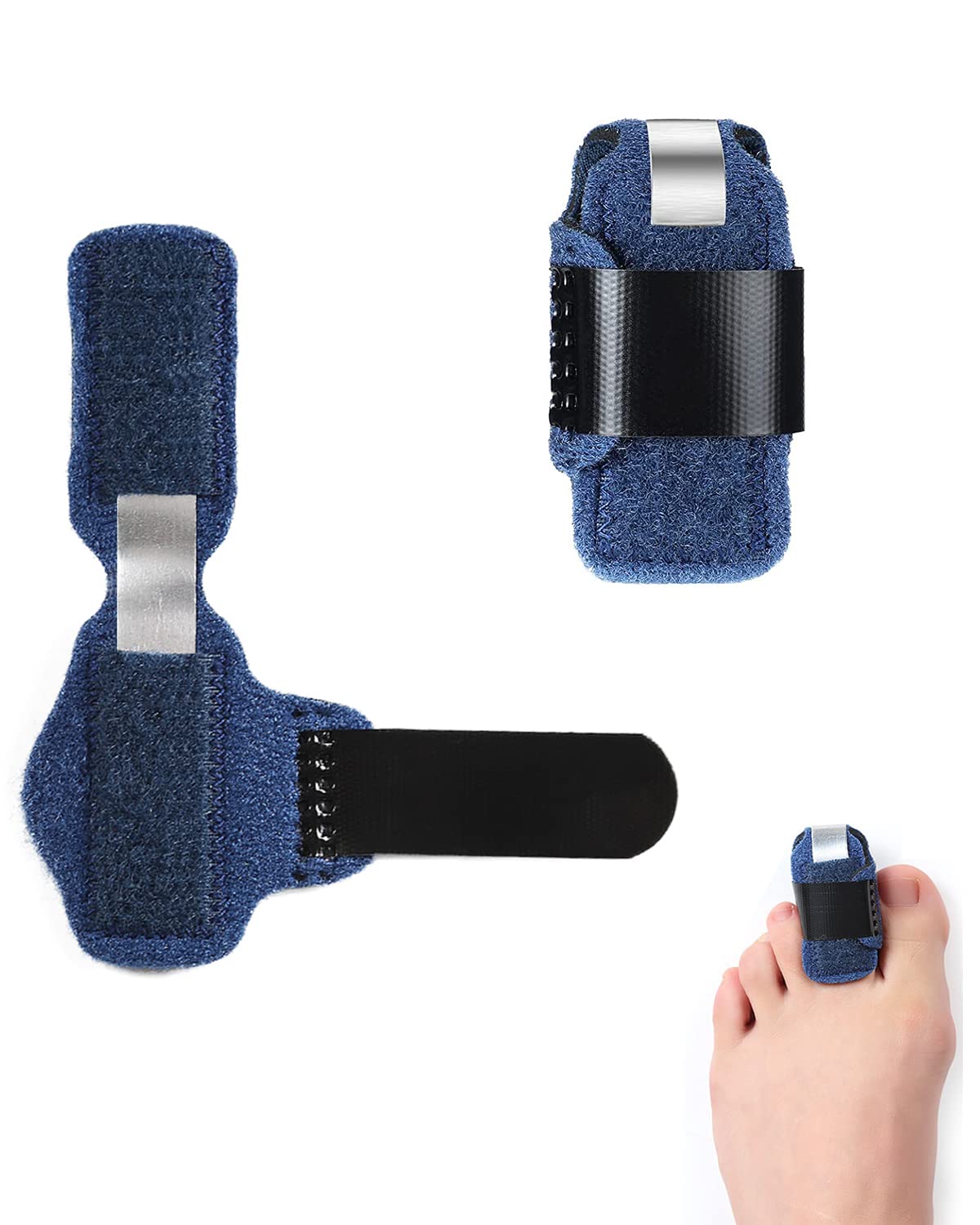 Golbylicc 1 Pair Toe Splint Broken Toe Brace Toe Straightener for Hammer Toe, Curled Toe, Big Toe, Women Men Broken Toe Support Toe Wraps