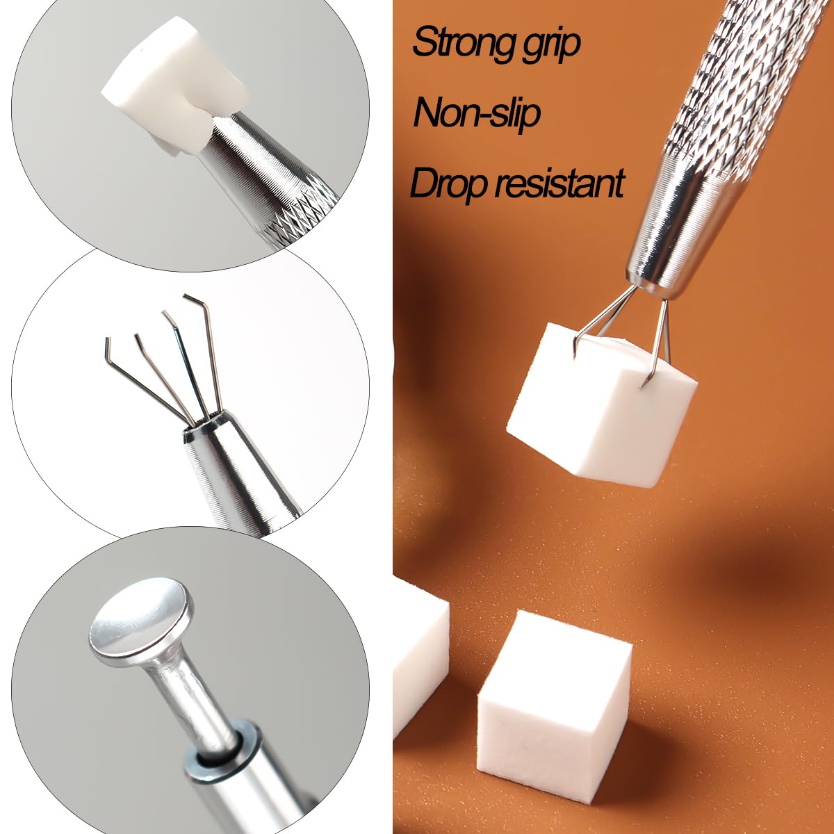 100Pcs/Box Nail Art Sponge for Ombre,Soft Nail Sponges with Grabbing Pen,Gradient Effect Painting Gel Halo Dyeing Tool Brush,Round Glass Palette Mixing Rod for Blooming Nails, Aura Nail,Manicure Salon