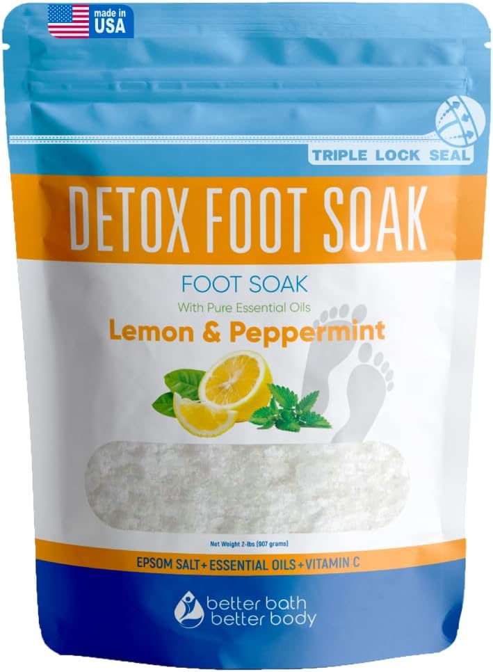 Detox Foot Soak - Epsom Salt Soothing Soaks with Essential Oils | 3 Pack, 6 Lbs Total