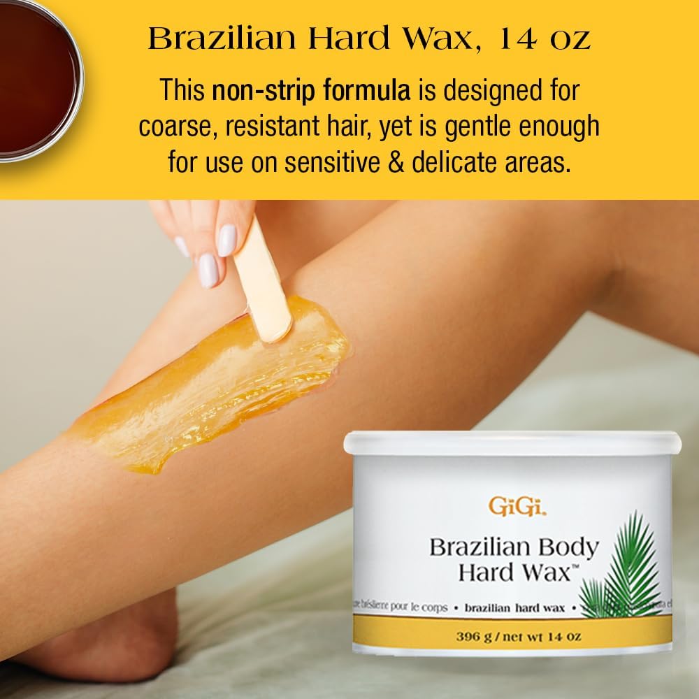 GiGi Brazilian Hard Wax Kit – At-Home Hair Removal Waxing Kit for Women with Wax Warmer, Applicator Sticks & Pre/Post Wax Care - Ideal for Face & Body