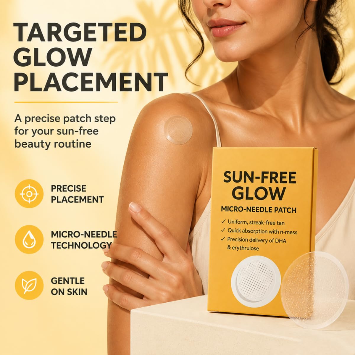 PurevLab Sun-Free Glow Patch for Women & Men, Round Micro-Tip Self Tanning Patches for Natural Bronzed Skin, Peel and Place Beauty Tabs for Daily Routine, No-Mess Travel-Friendly Tan Patch, 2 Boxes