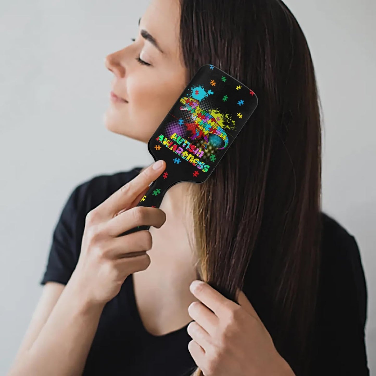 Kids Detangler Hair Brush - Pain-Free Comb for Wet & Dry Hair | Dinosaur Design for Boys & Girls