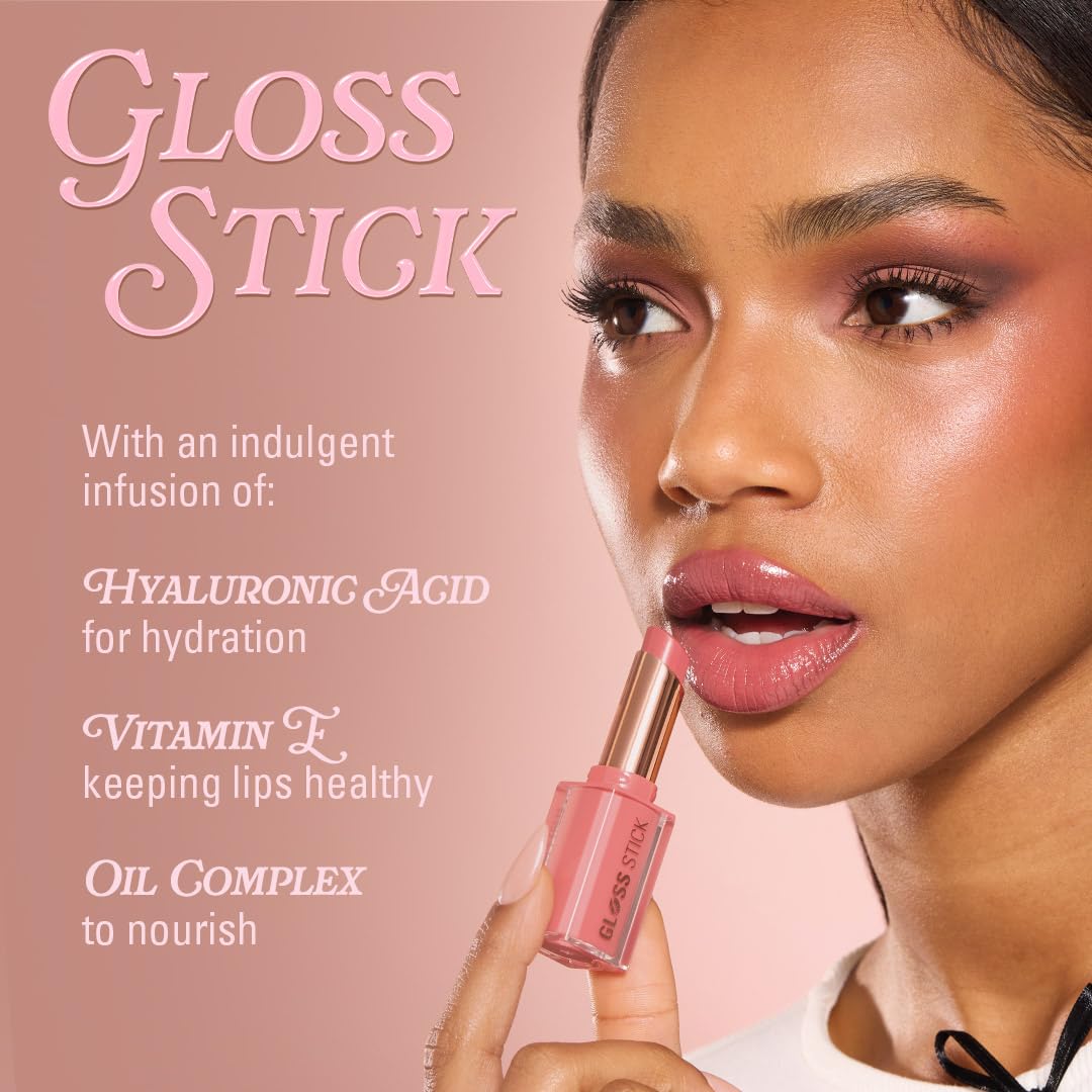 Revolution Beauty London, Pout Lip Gloss Stick, Pigmented High-Shine Formula with Hyaluronic Acid & Vitamin E, Vegan & Cruelty-Free, Creme Brulee Mauve, 0.1 fl oz