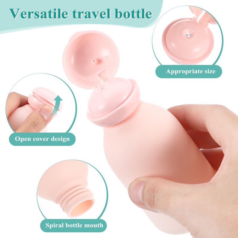 Healeved Travel Bottles 4-Pack 3.93 Inch Refillable Plastic Toiletry Containers for Shampoo Lotion Travel Size Squeeze Bottles Portable Leak-Resistant
