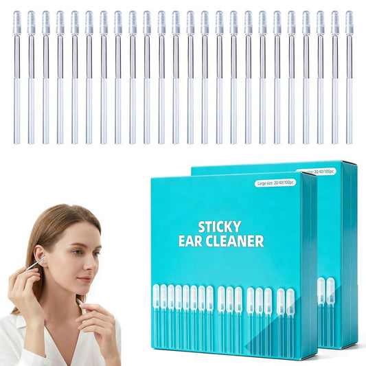 Earwax Removal Adhesive Swabs, 2026 New Reusable Sticky Ear Cleaning Stick, Ear Wax Removal Cleaning Sticks Tools with Dust Cover Packaging (Transparent*48pcs, Small)