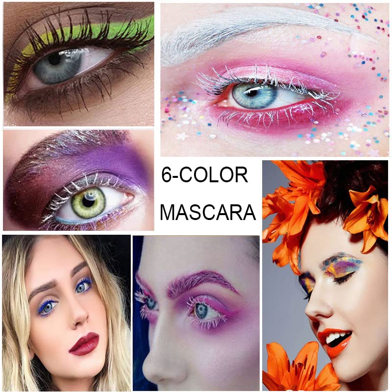 Easilydays 6 Colors Waterproof Colored Mascara - Purple (#03) – Long Lasting, Volumizing, Vibrant Eyelash Makeup