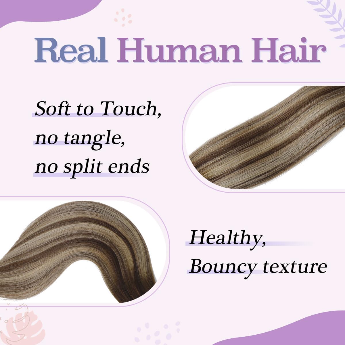 Sindra Clip in Hair Extensions Real Human Hair, 20inch Balayage Clip in Hair Extensions Chocolate Brown to Caramel Blonde 120g 6pcs Silky Full Head (#4/27/4 20in)