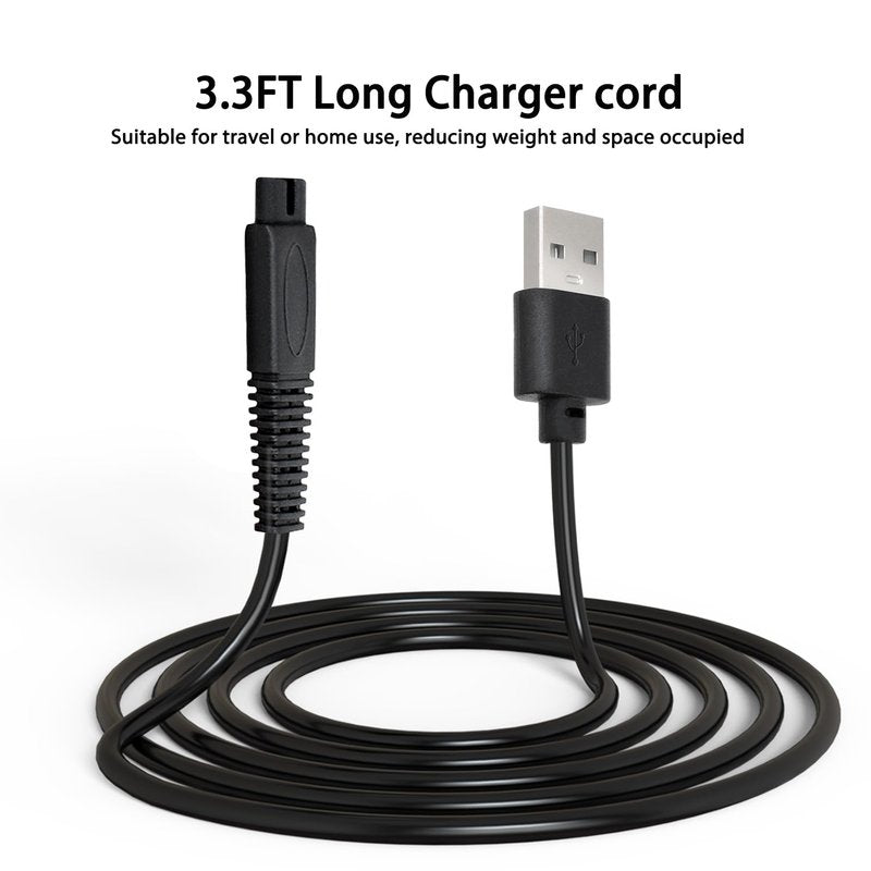 2 Pack USB Charger Cord Compatible with Freebird Head Shaver Only, Flex Series Shaver Charging Cable Replacement for Freebird Shaving Kit Electric Razor, 3.3FT
