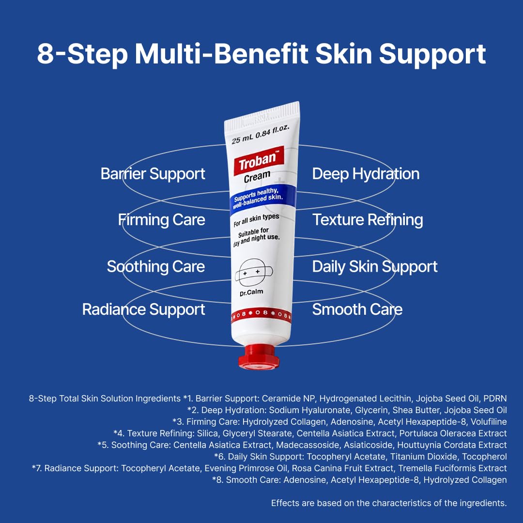 Dr.Calm Troban PDRN & Peptides Skin Barrier Repair Cream | Korean Face Moisturizer - 0.84 fl oz (25ml)