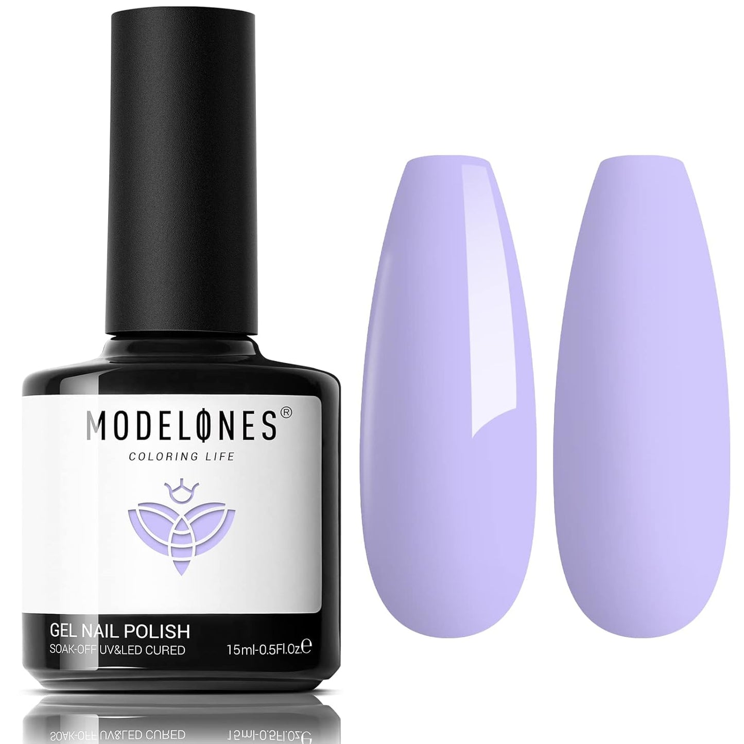Purple Gel Nail Polish - Pastel Lilac Violet Soak Off LED Nail Gel for DIY Nail Art | 15 ML