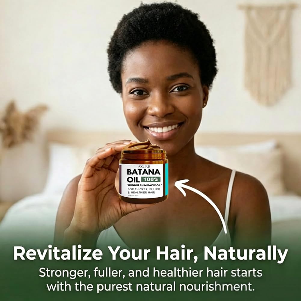 Azure Batana Oil for Hair Growth - 100% Pure Hydrating Oil for Thicker, Stronger Hair | Scalp Health for Men & Women