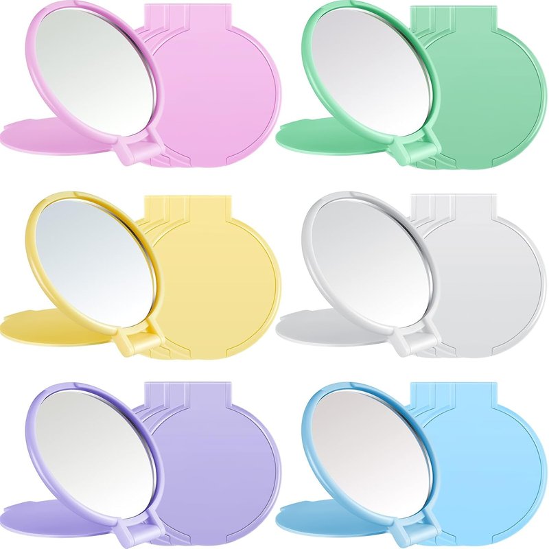Mini Folding Pocket Mirrors - Compact Travel Makeup Mirrors for Purse | 80 Pcs in Macaron Colors