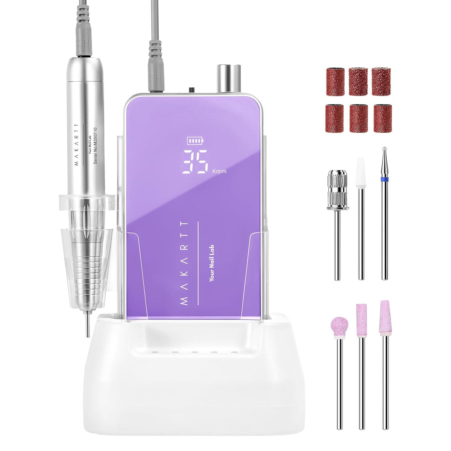 Cordless Nail Drill - Easy & Safe Electric Nail File for Beginners | Low Vibration, LCD Control, Gel Removal & Nail Care
