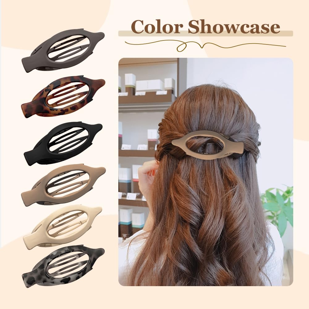 Flat Claw Clips for Women, French Flat Hair Clips for Women Hair, No-Slip Grip Hair Styling Accessories for Women Girls Daily Use (C)