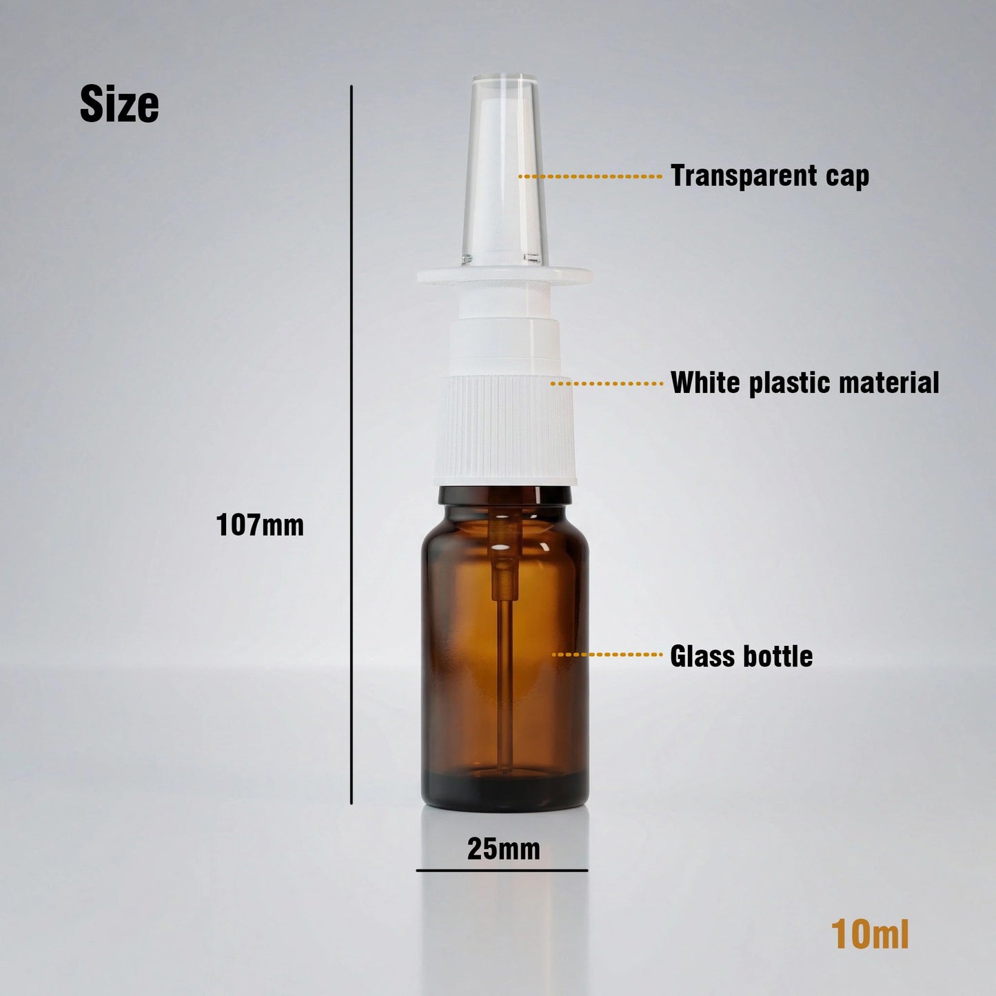 seafulee 6PCS 10ML Glass Nasal Spray Bottles,Amber Empty Travel Sized Refillable With Fine Mist Narsal Squeeze bottle,Nose Sprayer Nasal Cleanser with Funnel (10ml amber 6pcs)