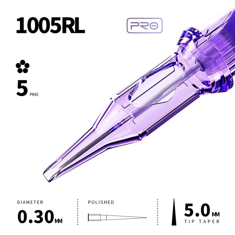 Mast Pro Tattoo Cartridges 1005RL 20Pcs Disposable Needles Bugpin #10 5 Round Liner