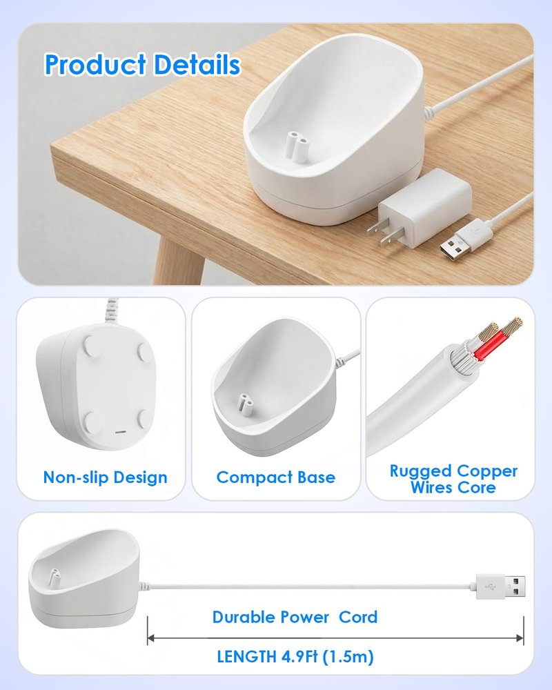 Replacement Charging Dock for Freebird FlexSeries Electric Razor for Women, Charger Base with Power Cord Compatible with Women's Freebird FlexSeries Electric Shaver