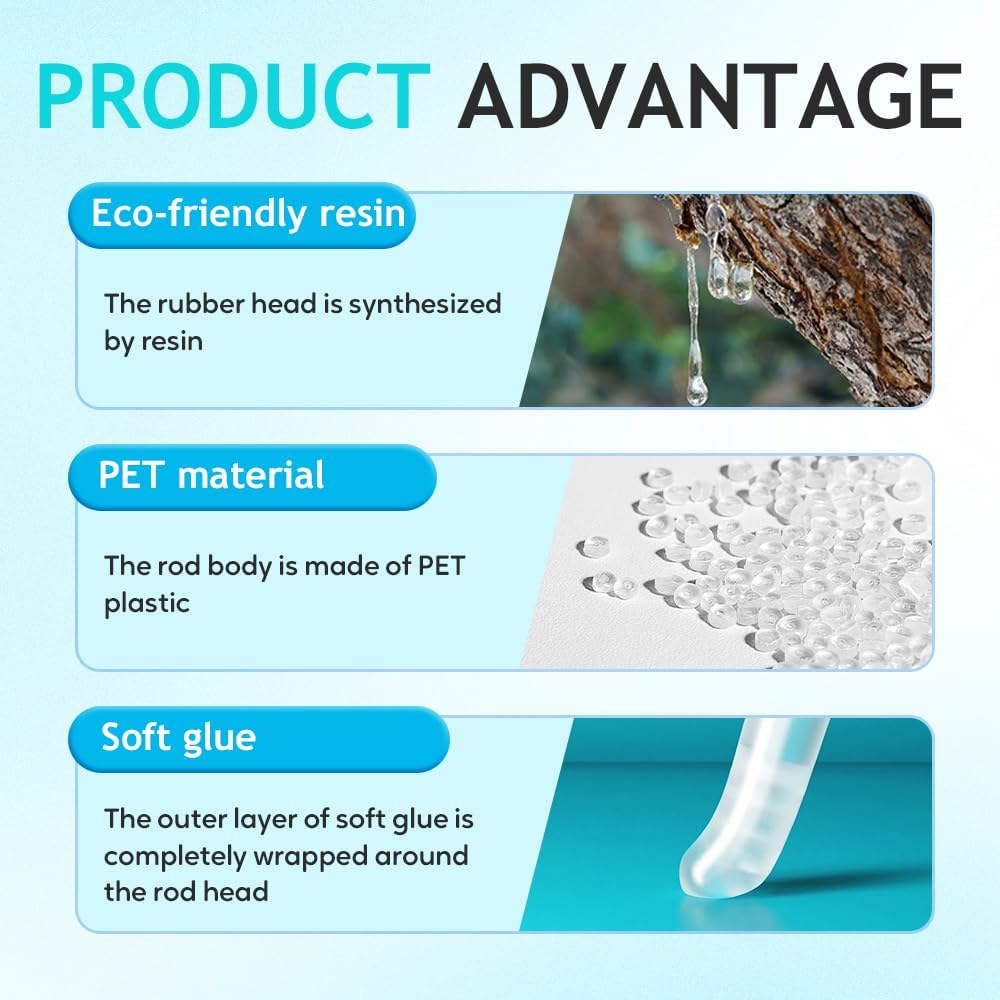 Reusable Sticky Ear Cleaning Stick | Gentle Adhesive Ear Cleaner with Soft Rubber Head - 24 Small Size
