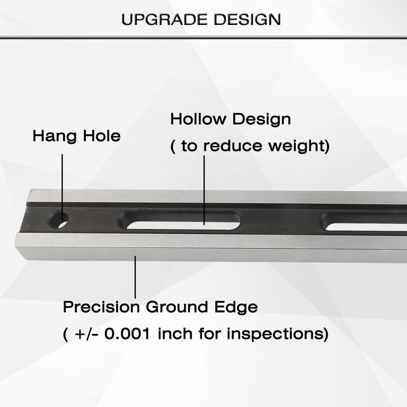 ReluxGo 24 Inch Machinist Precision Steel Straight Edge Tool, Cylinder Head Straight Edge, Straight Edge Machined Flat with Feeler Gauges for Checking Cylinder Heads and Engine Blocks,Patented