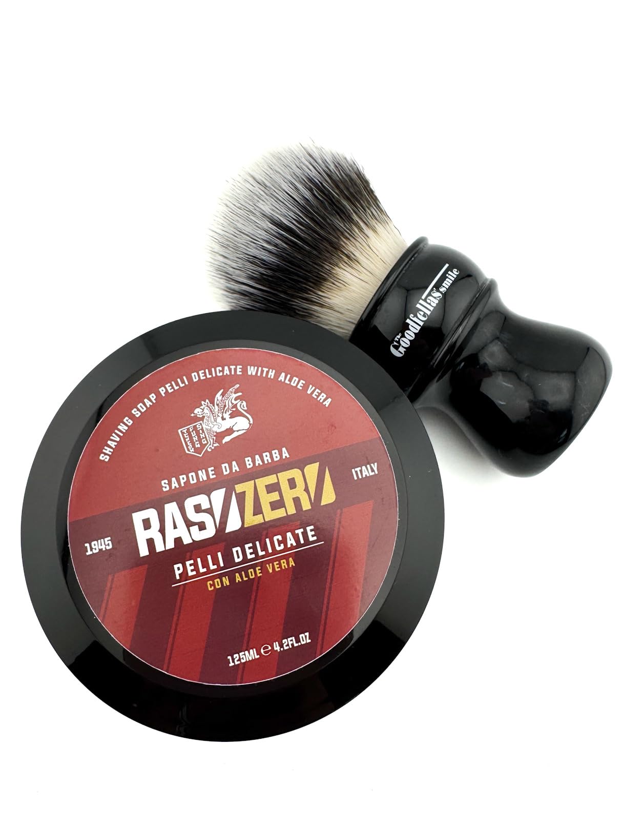 Rasozero Pelli Delicate Shaving Soap 125ml – Gentle Shave Soap for Sensitive Skin, Made in Italy, with Light Tobacco Fragrance – Classic Italian Wet Shaving Soap for Smooth and Comfortable Shave