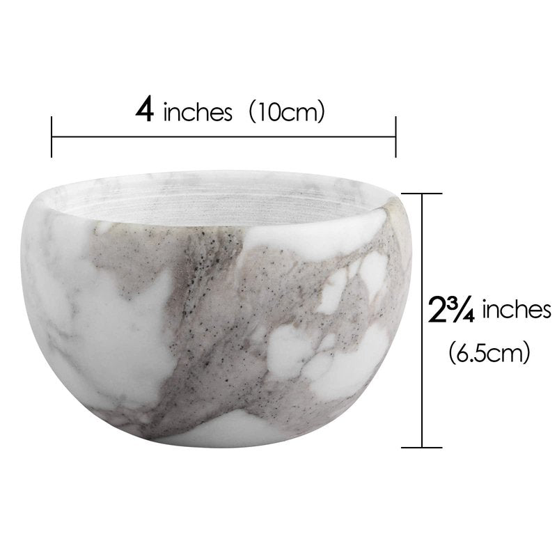 Linkidea Marble Shaving Bowl, Modern Marble Shaving Cream Cup, Large Capacity, 4" x 2" (10cm x 6.5cm), Shave Soap Bowl