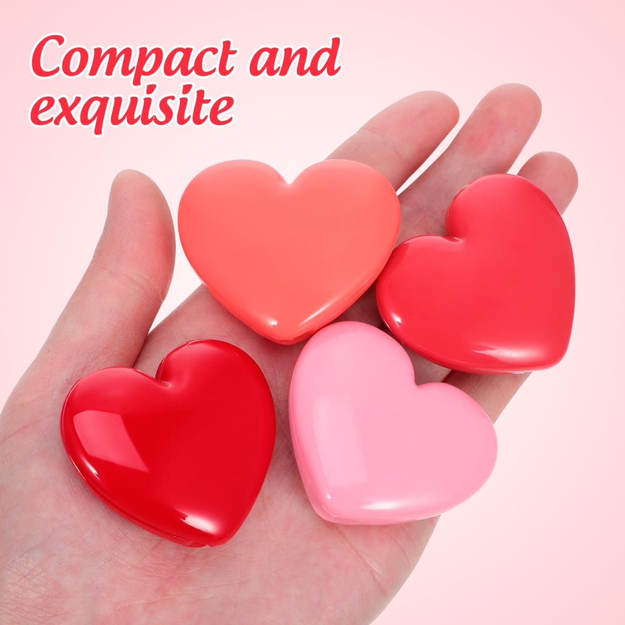 Portable Makeup Palette - Cute Heart Shape Mini Eyeshadow & Lipstick Case | 4Pcs Refillable Set