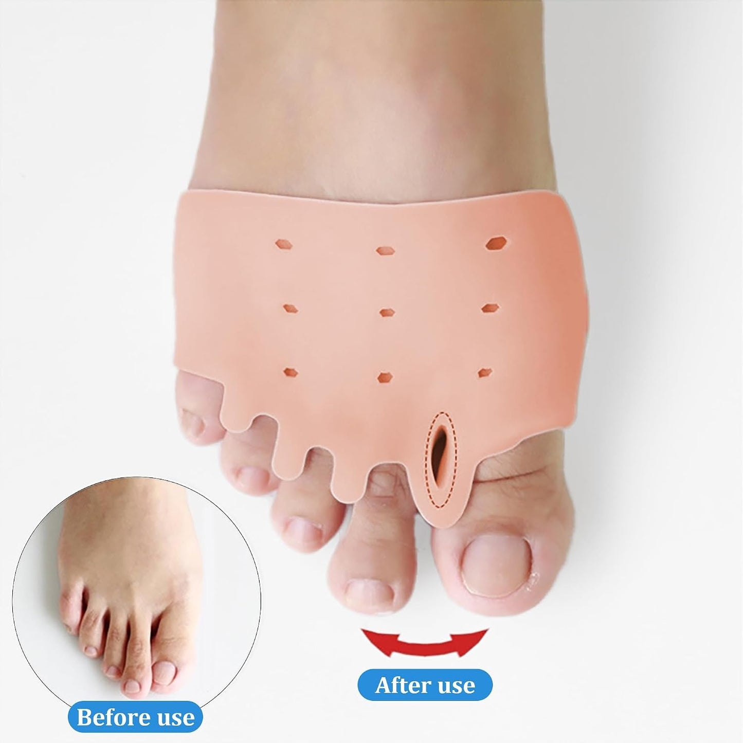 Silicone Toe Separators - Breathable Soft Gel Spacers for Overlapping Toes | 4 Pairs (Yellow)