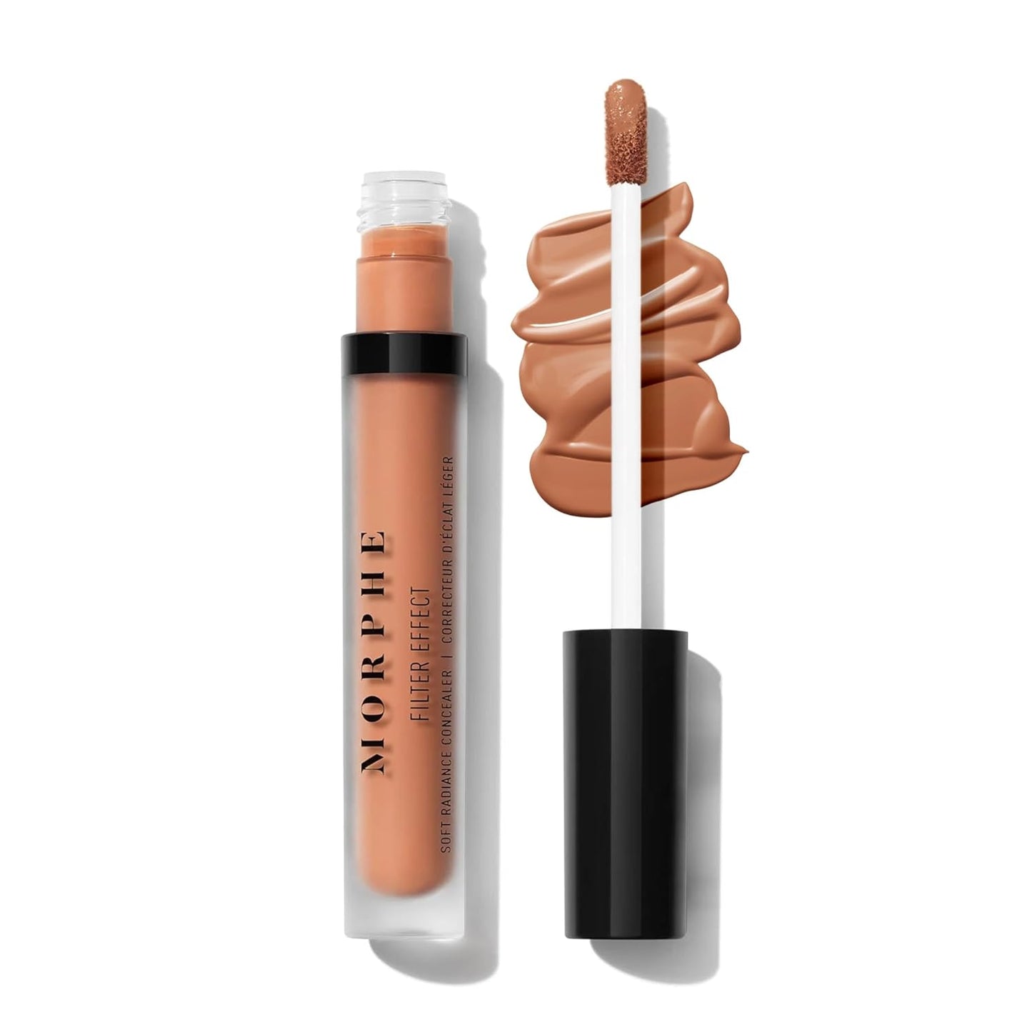 Morphe Filter Effect Soft Radiance Concealer - Buildable Liquid Makeup with Hyaluronic Acid & Pomegranate | Deep 34 (Cool) 0.12 fl oz