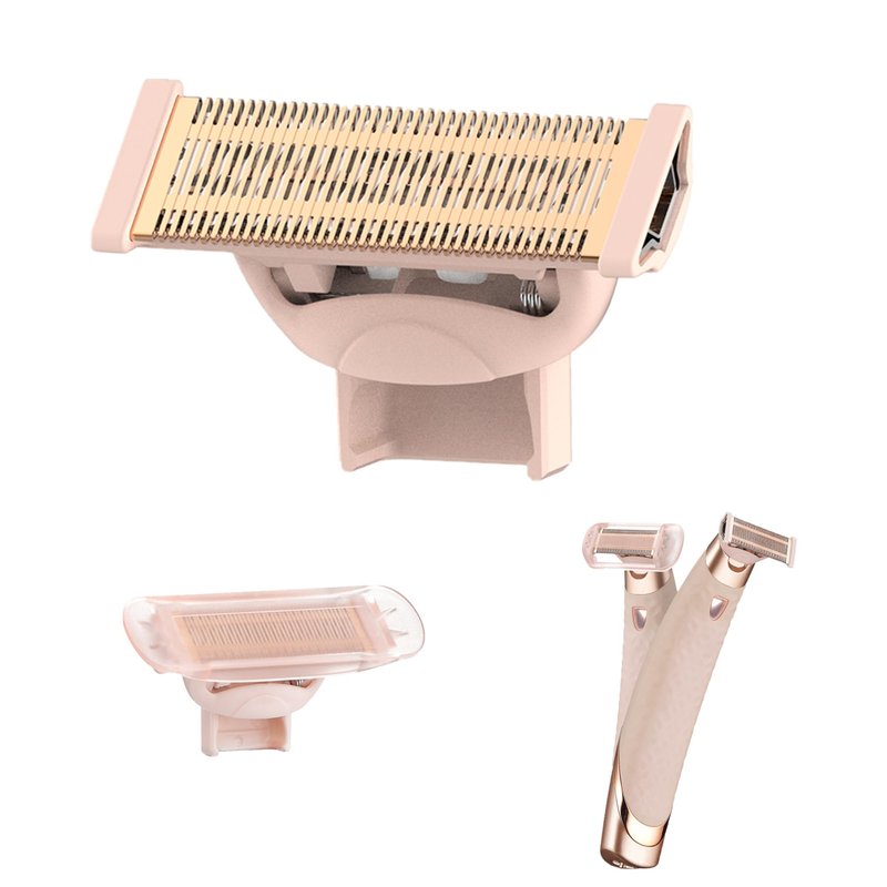 2 Pack Body Razor Replacement Heads for Flawless Nu Razor and Finish Touch Replacement Blades for Women,Rose Gold