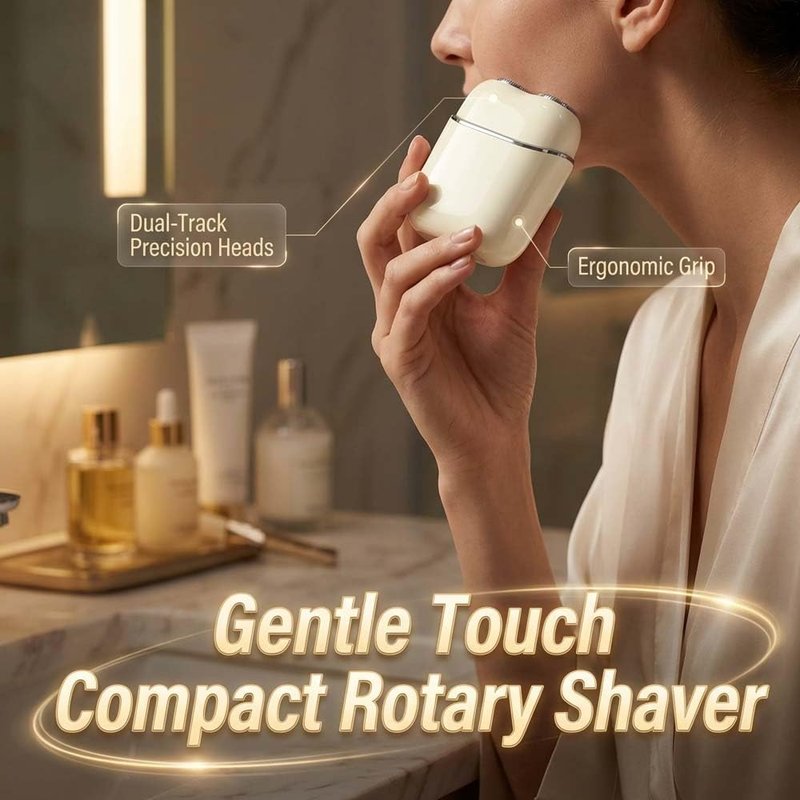 Facial Hair Removal for Women Face - Portable Painless Electric Shaver - Rechargeable Hair Remover Device Peach Fuzz & Sensitive Skin - Ideal for Smooth Skin Travel/Makeup Prep (White)