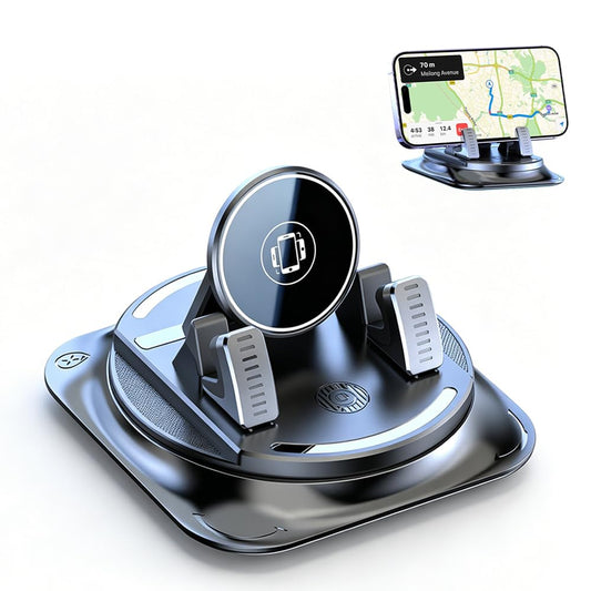 NEKSKA Dashboard Phone Holder for Car, 360 Degree Rotation Mount, Foldable Silicone Dash Stand, Anti-Slip Mobile Cradle Compatible (1PC)