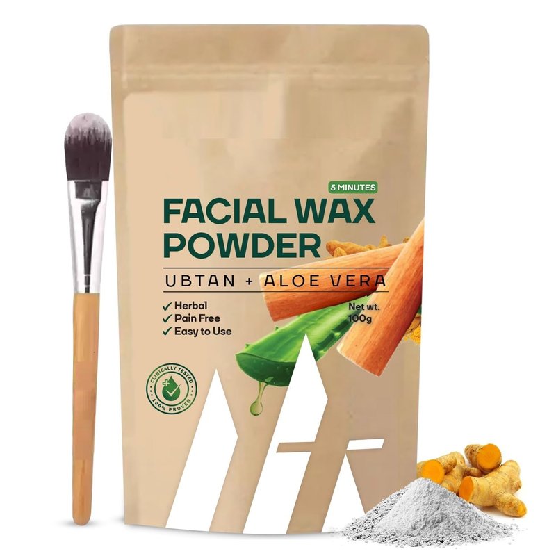 Farmvedic Painless Herbal Facial Hair Remover Wax Powder for Women, with Turmeric, Ubtan & Aloevera, No Harmful Chemicals, No Irritation, No Skin Rashes, 100g (100g (Pack of 1))