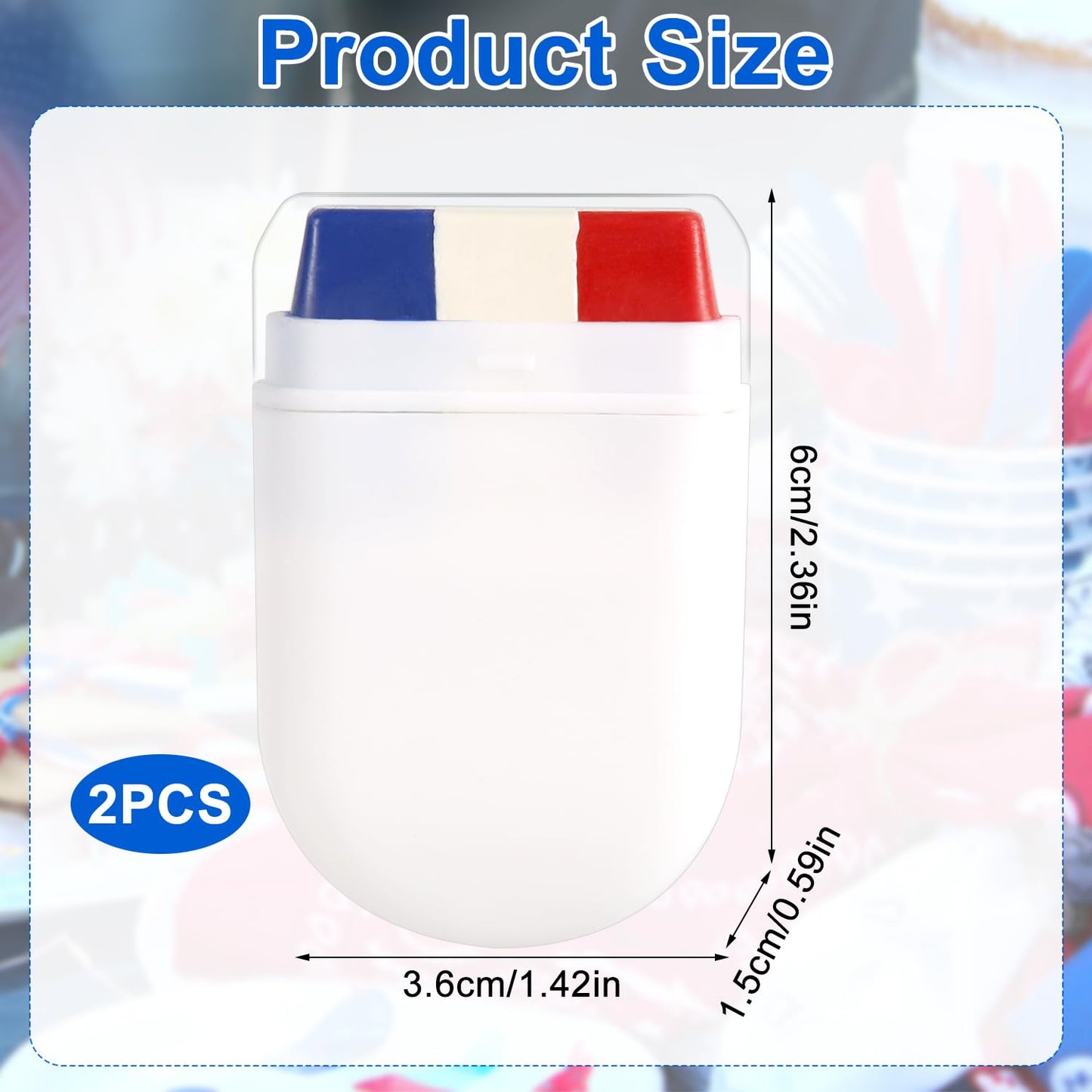 Patriotic 4th of July Face Paint Sticks - Red, White & Blue USA Flag Design | Perfect for Sports Events & Independence Day