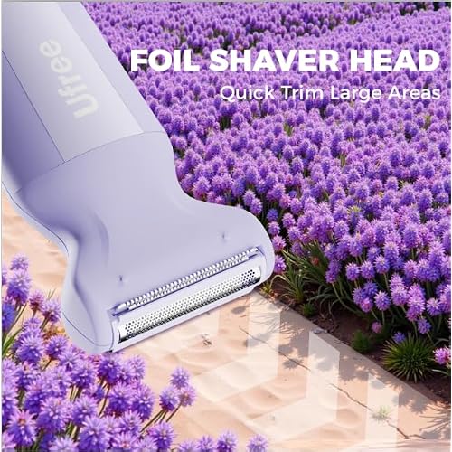 Ufree 3-in-1 Women's Electric Razor with Ceramic Blades, IPX7 Waterproof Bikini Trimmer for Women, Pubic Hair Trimmer, Cordless Rechargeable Shaver for Legs, Armpit, Valentine's Gifts for Women