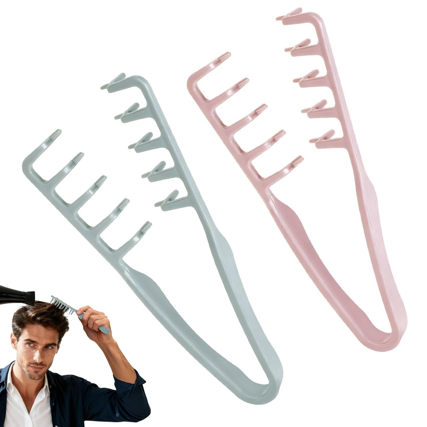 Volumizing Texture Comb - Wide-Tooth Styling Tool for Men & Women | Durable ABS Plastic, Textured Grip, Black