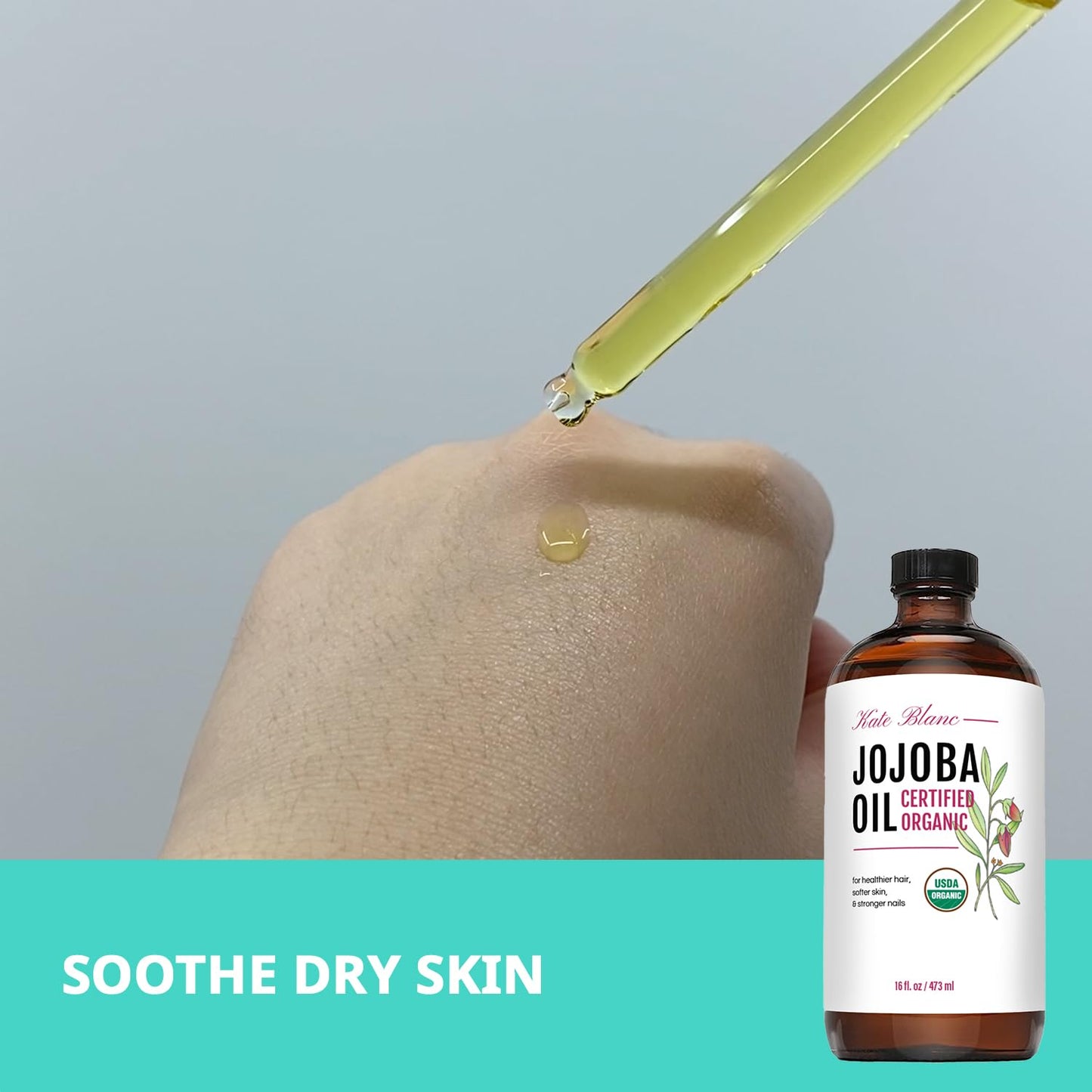 Jojoba Oil for Hair, Face & Skin - Organic & 100% Pure | 16oz Gua Sha Massage Oil