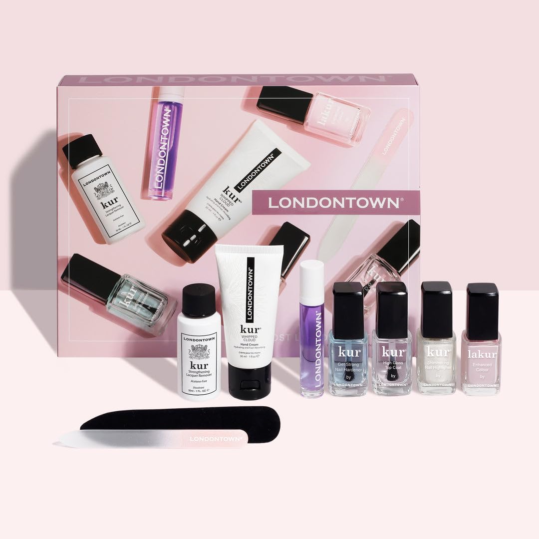 LONDONTOWN Most-Loved & Must-Haves Complete Nail Polish Set - Manicure Essentials, Nail Care, Cuticle Tools with Nail Polish