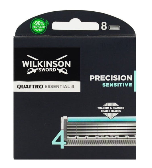 Wilkinson Sword Quattro Titanium Sensitive Refill Razor Blade Cartridges - Cartridges - 8 Count