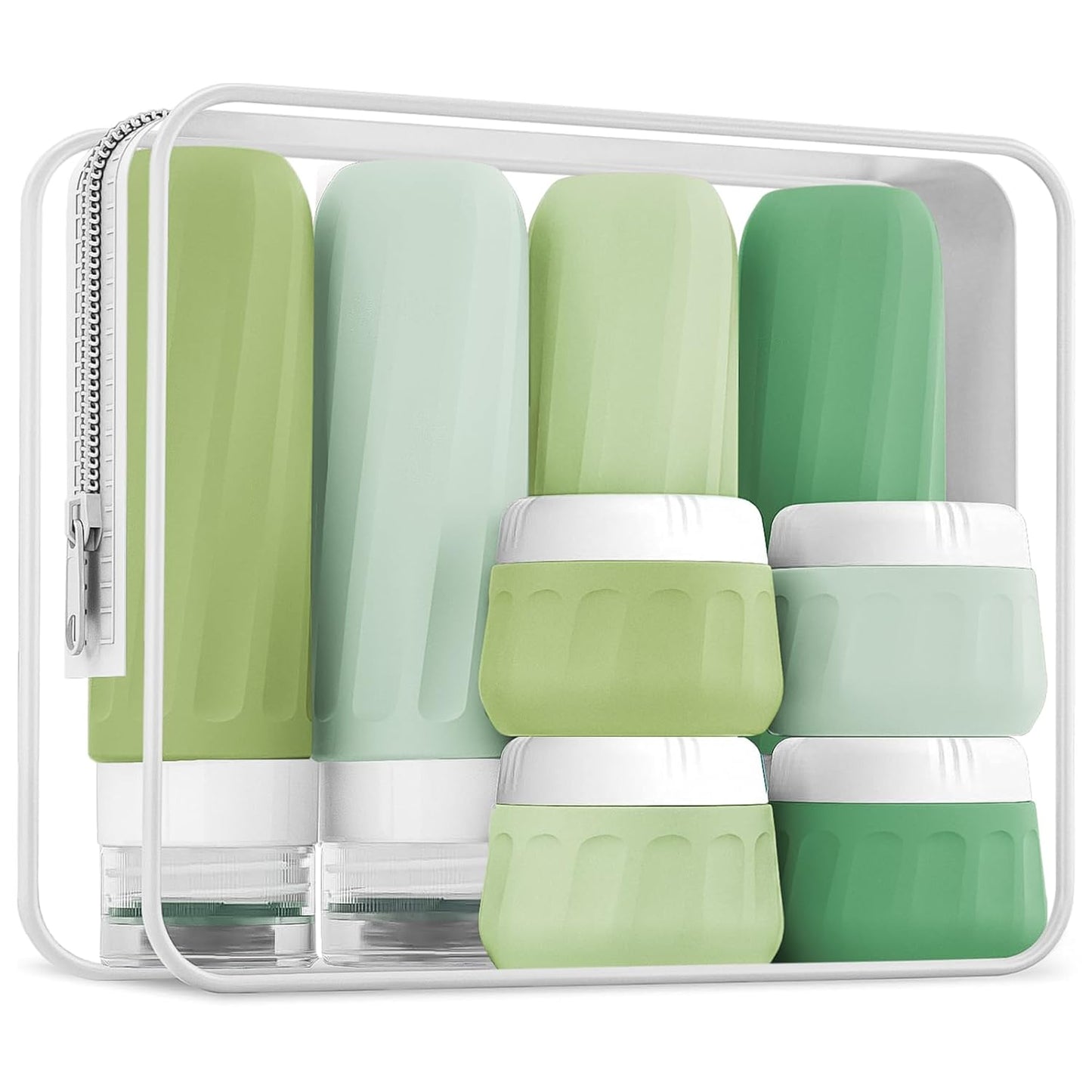 Travel Bottles for Toiletries - TSA Approved 8 Pack | Leak-Proof Silicone Containers with Clear Bag, 3oz