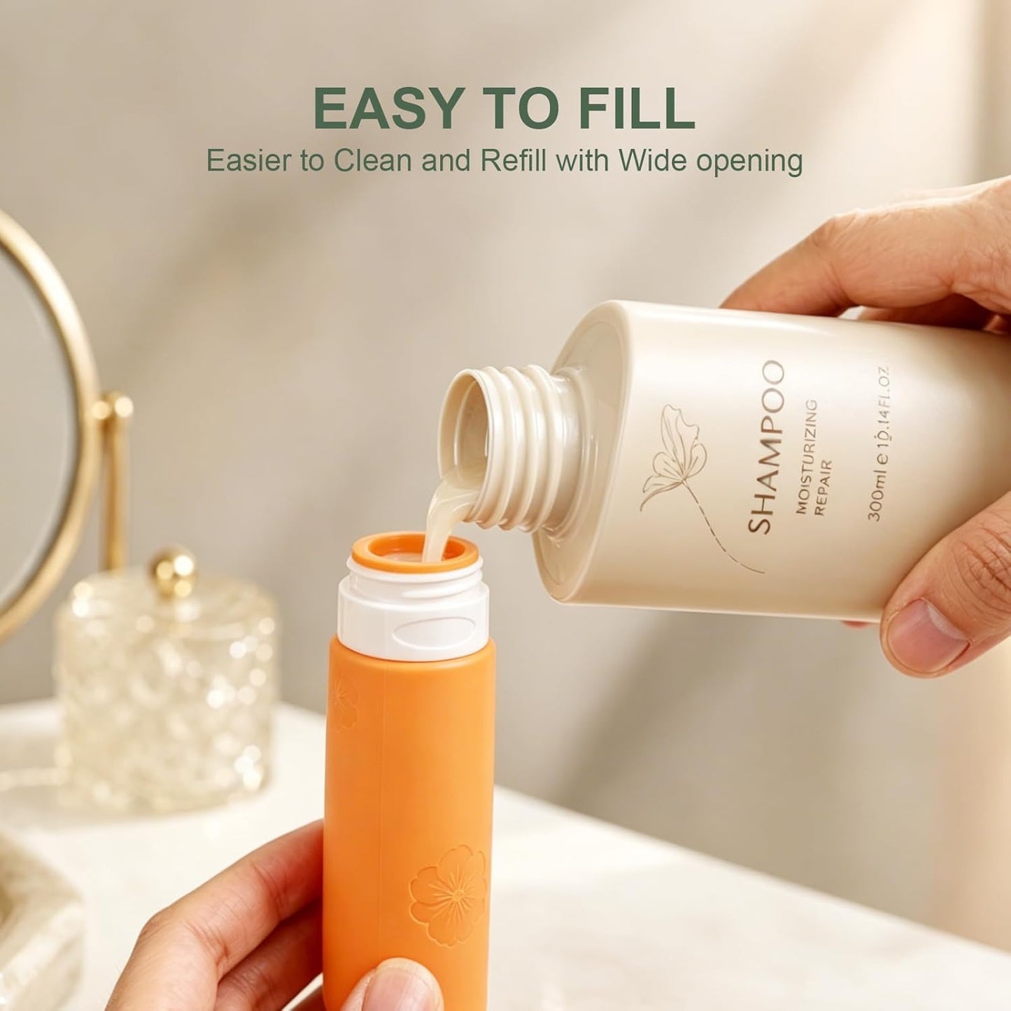 Travel Bottles for Toiletries - 16 Pack Silicone TSA Approved | Leak Proof 3oz Refillable Containers for Shampoo & Conditioner