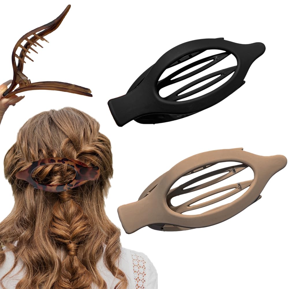 Flat Claw Clips for Women, French Flat Hair Clips for Women Hair, No-Slip Grip Hair Styling Accessories for Women Girls Daily Use (C)
