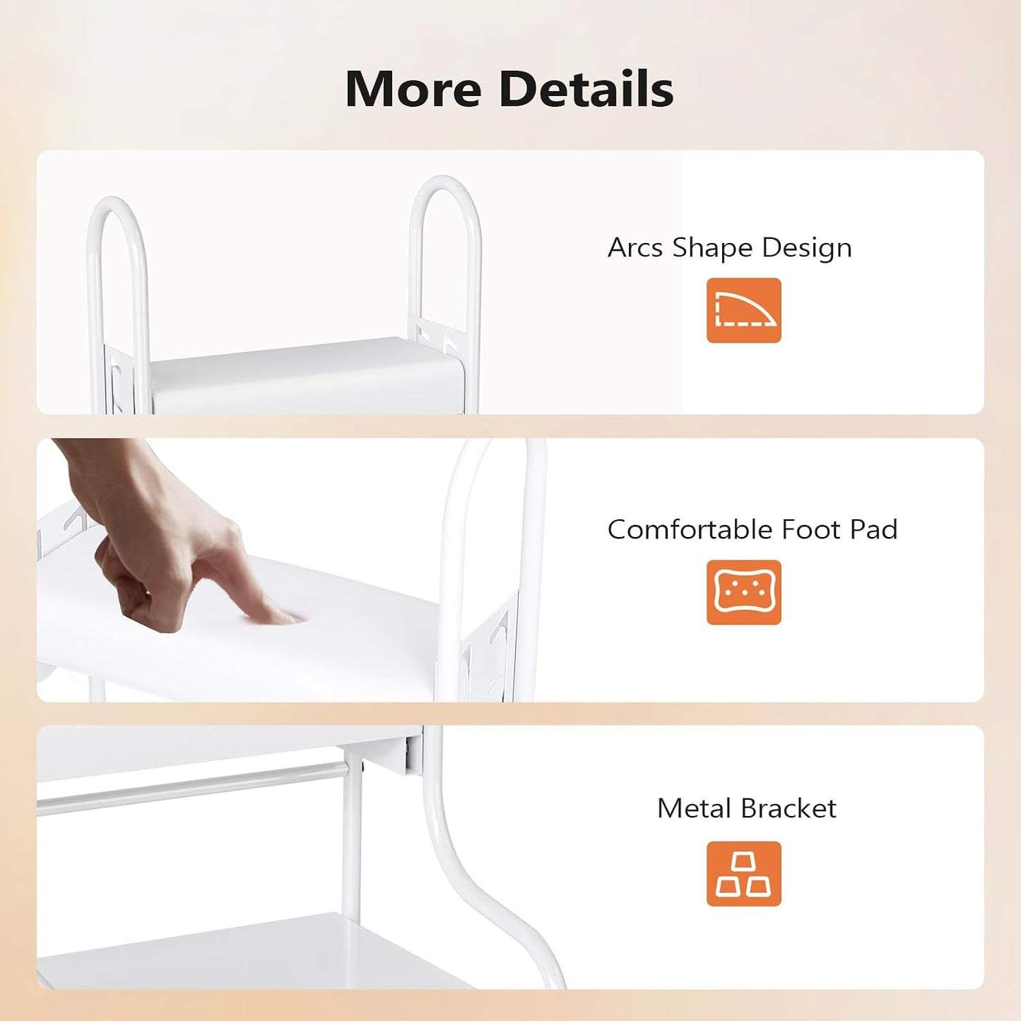 Pedicure Cart - Adjustable Height Foot Bath Trolley with PU Cushion | Portable Nail Esthetician Cart for Manicure & Massage (White)
