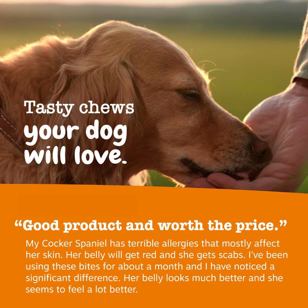 Zesty Paws Allergy Immune Bites - Dog Allergy Chews for Itchy Skin & Ears | Lamb Flavor, 90 Count