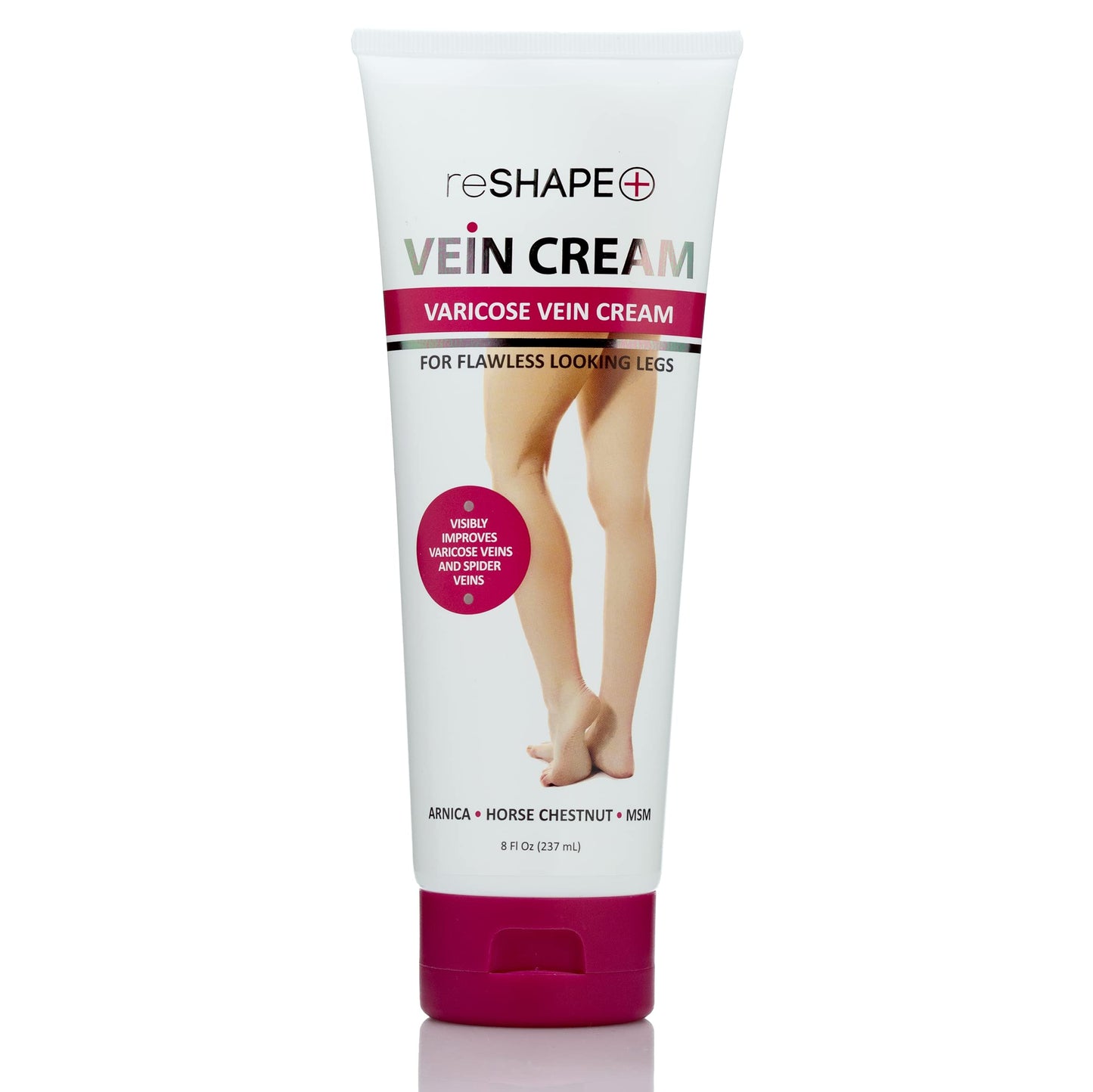 Reshape+ Varicose Vein & Vein Cream With Collagen, Arnica, & Horse Chestnut - Varicose Veins, Bruises, & Spider Veins, Varicose Vein Lotion For Legs & Body, 8 Fl Oz