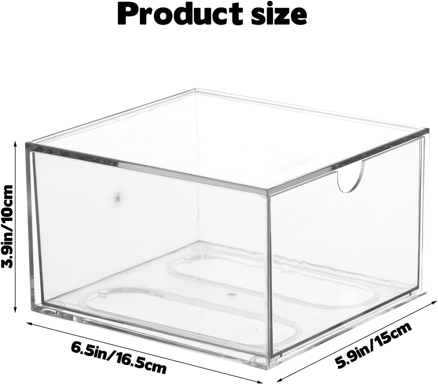 Disposable Face Towel Holder - Stackable Clear Makeup Organizer with Drawer for Vanity | Bathroom Storage Solution