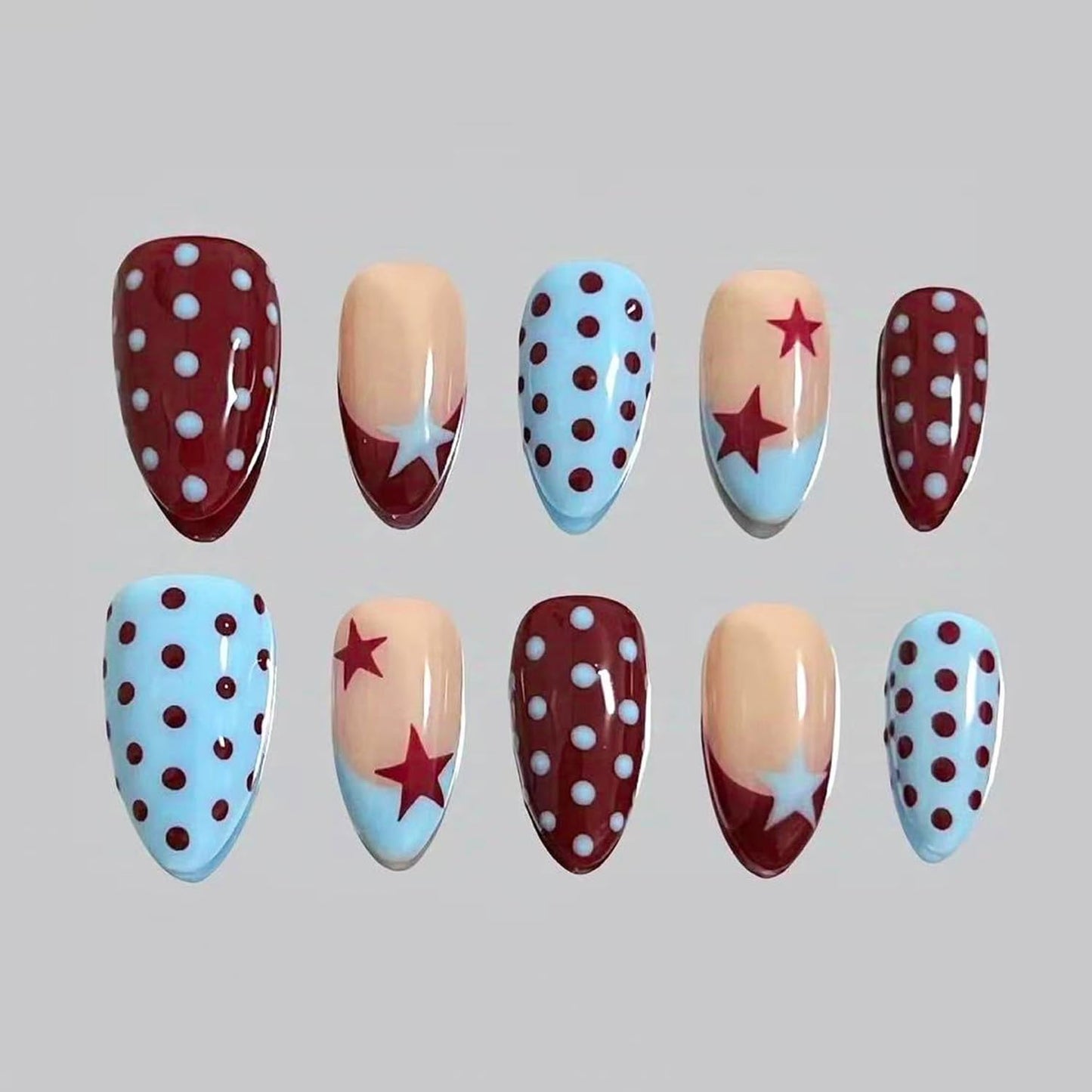 Press-On Nails - 30 Pcs Pink Flower French Tip Design | Short Almond 3D Floral Full Cover Acrylic Set
