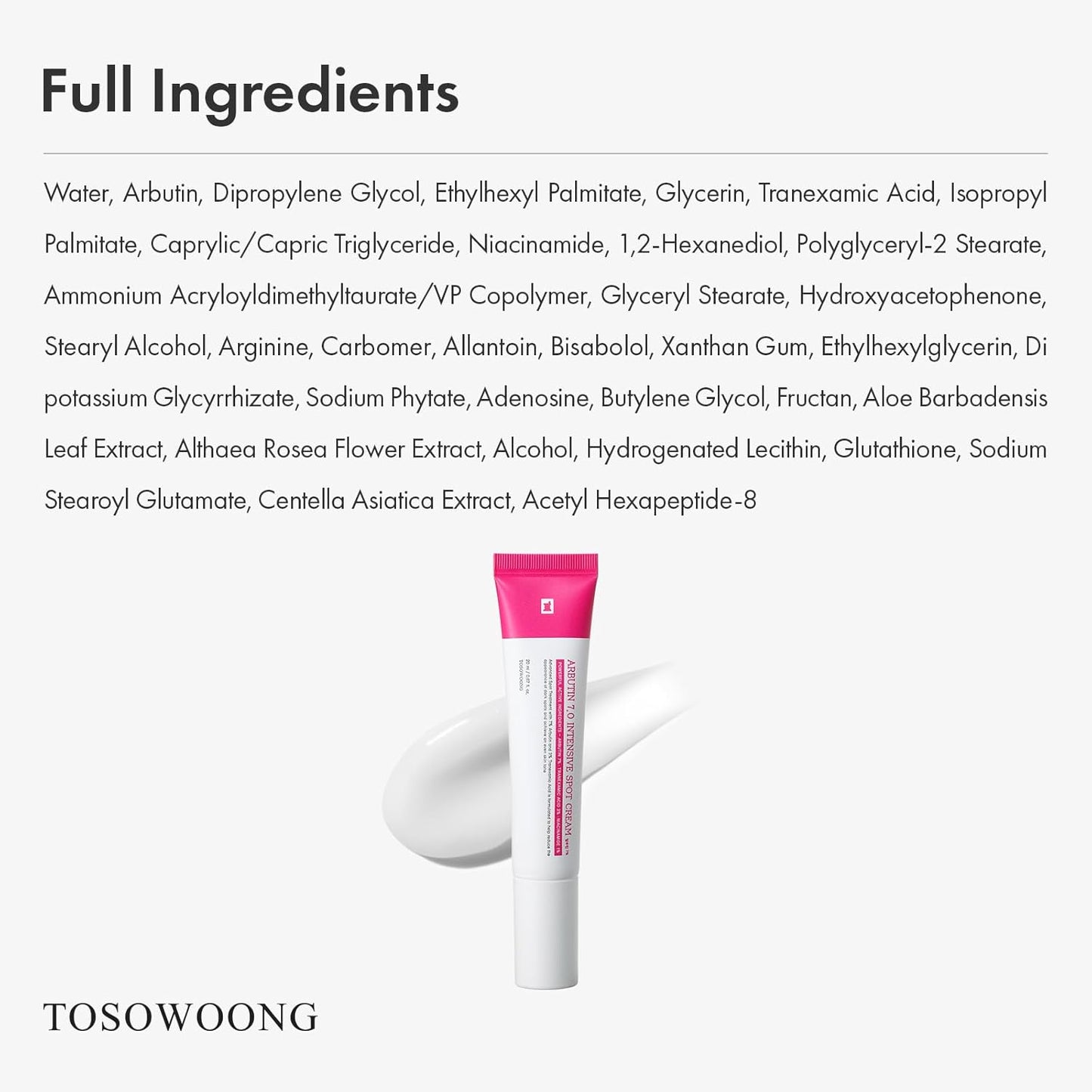 Arbutin 7% Intensive Spot Cream - Dark Spot Treatment with Tranexamic Acid & Niacinamide | 20ml
