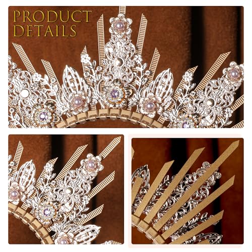 Gold & Purple Sun Halo Crown Headband for Festivals & Cosplay